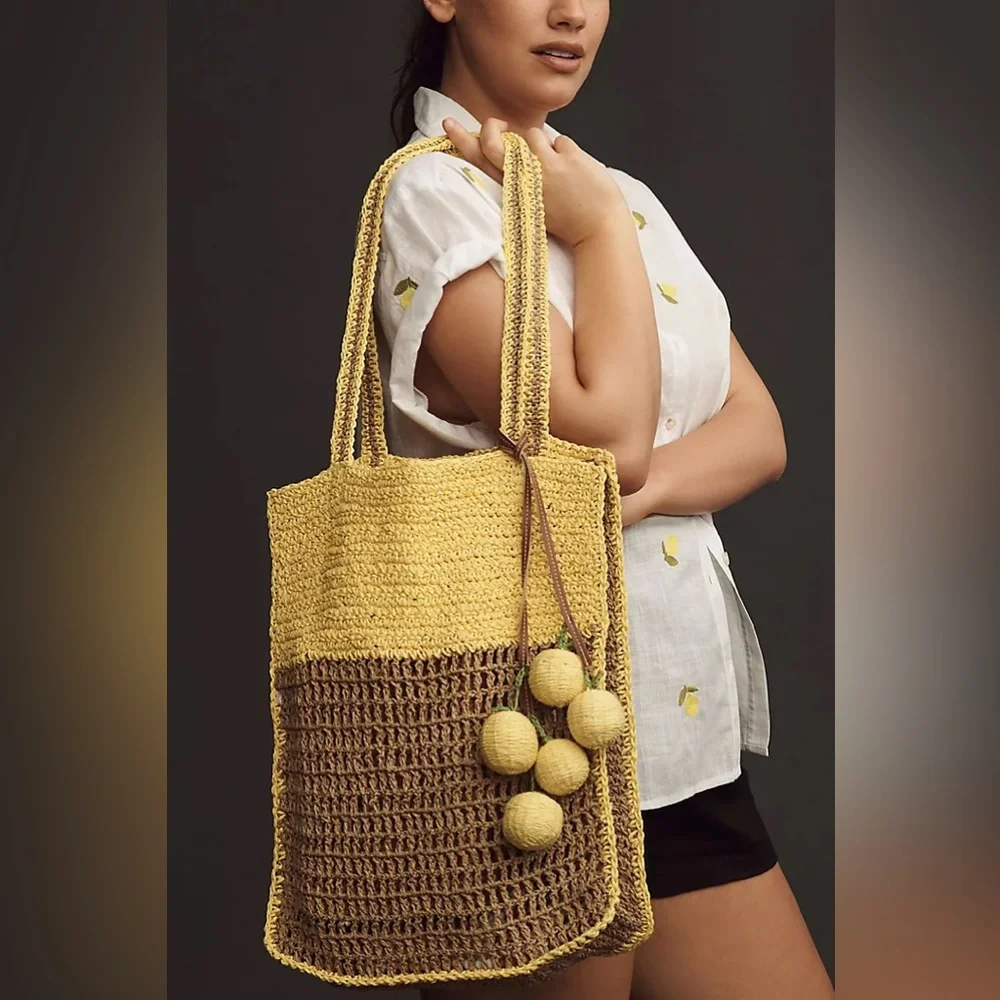 Anthropologie Raffia Icon Tote - Picture 1 of 5